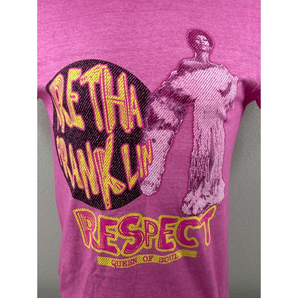 Aretha Franklin Unisex T Shirt Medium Pink Respect Queen Of Soul Music - Picture 2 of 4